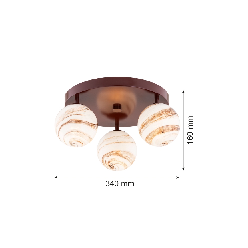 Argon 6292 - Stropné svietidlo FABIO 3xE14/7W/230V alabaster hnedá