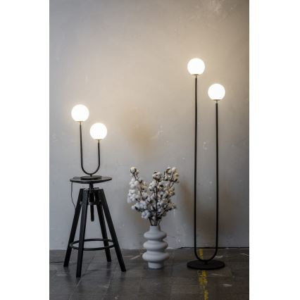 Argon 7072 - Stolná lampa FERRONE 2xE14/7W/230V čierna/biela/zlatá