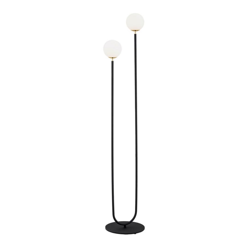 Argon 7073 - Stojacia lampa FERRONE 2xE14/7W/230V čierna/biela/zlatá