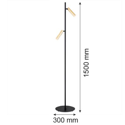 Argon 7083 - Stojacia lampa TORRE 2xG9/6W/230V čierna/mosadz