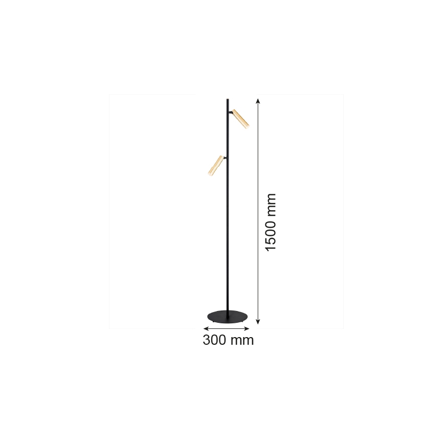 Argon 7083 - Stojacia lampa TORRE 2xG9/6W/230V čierna/mosadz