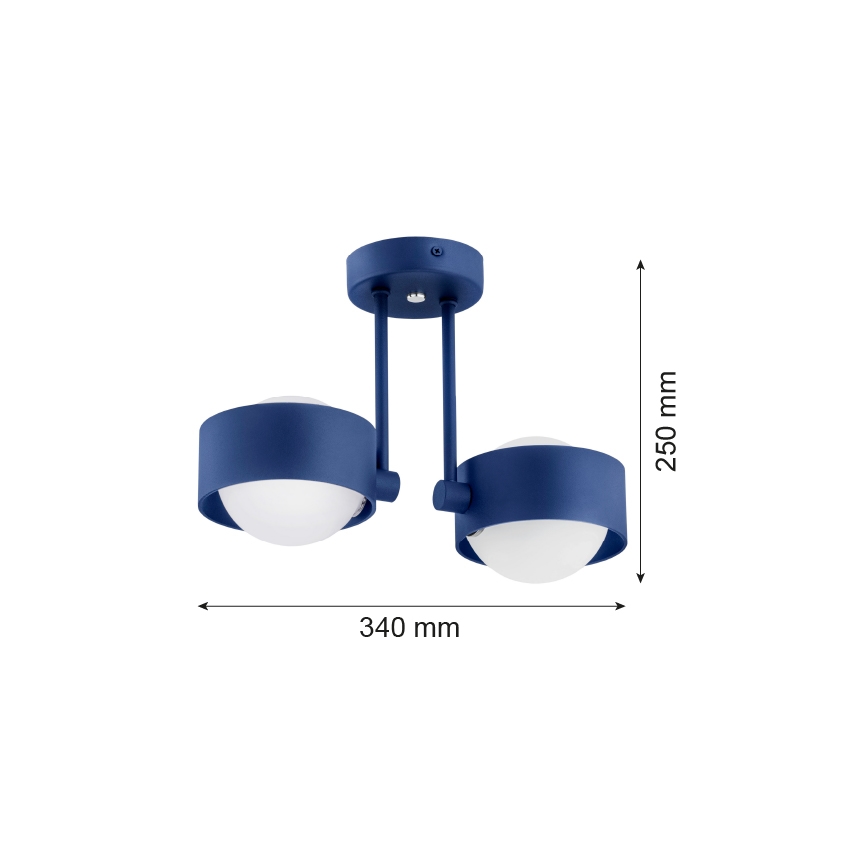Argon 7090 - Luster na tyči MASSIMO PLUS 2xG9/6W/230V modrá