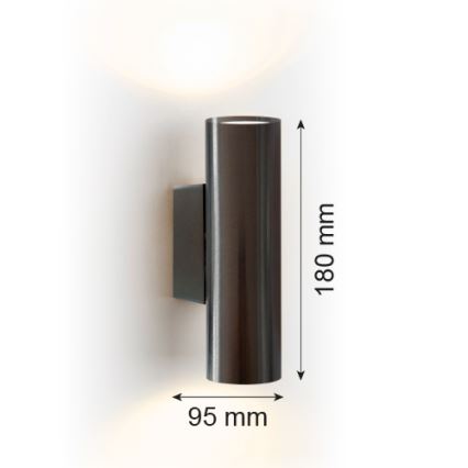 Argon 7231 - Nástenné svietidlo MITOS PLUS 2xGU10/5W/230V čierna
