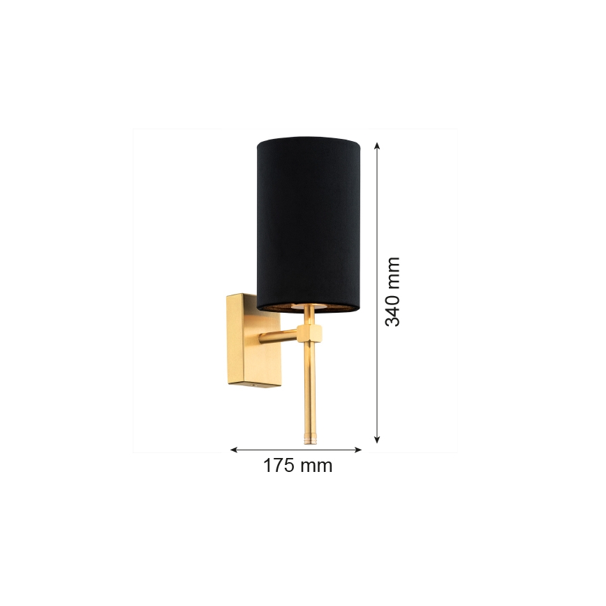 Argon 8035 - Nástenná lampa ABRUZZO 1xE14/7W/230V mosadz/čierna