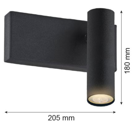 Argon 8065 - Nástenné bodové svietidlo ETNA 1xG9/6W/230V čierna