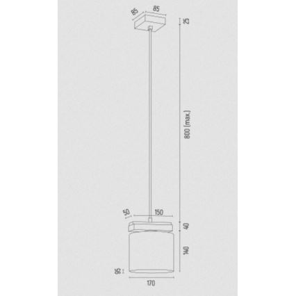 Argon 8276 - Luster na lanku CANOA 1xE27/15W/230V čierna