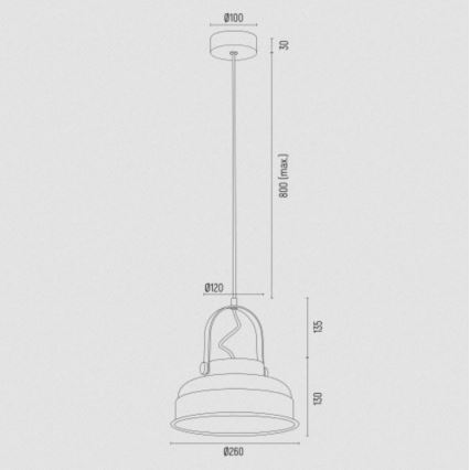 Argon 8285 - Luster na lanku DAKOTA 1xE27/15W/230V čierna