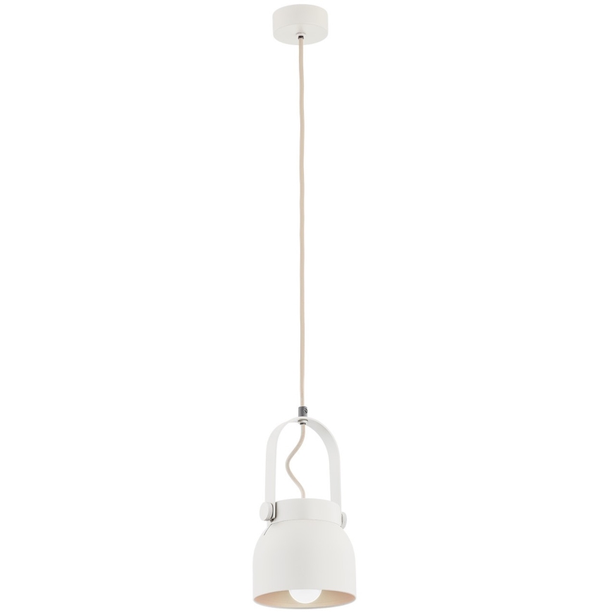 Argon 8290 - Luster na lanku LOGAN 1xE27/15W/230V pr. 14 cm biela