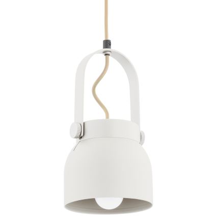 Argon 8290 - Luster na lanku LOGAN 1xE27/15W/230V pr. 14 cm biela