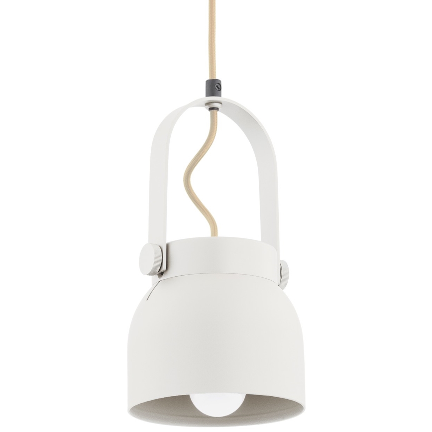 Argon 8290 - Luster na lanku LOGAN 1xE27/15W/230V pr. 14 cm biela