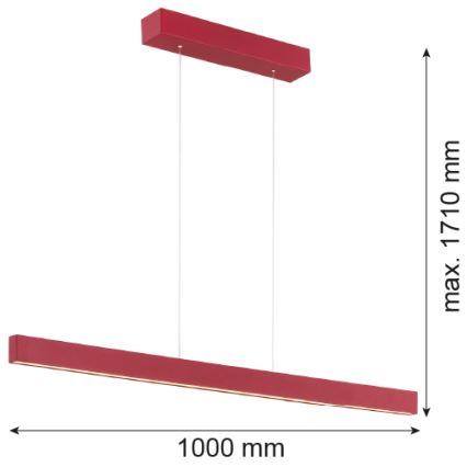 Argon 8304 - LED Luster na lanku BALANS LED/35W/230V 3000K červená