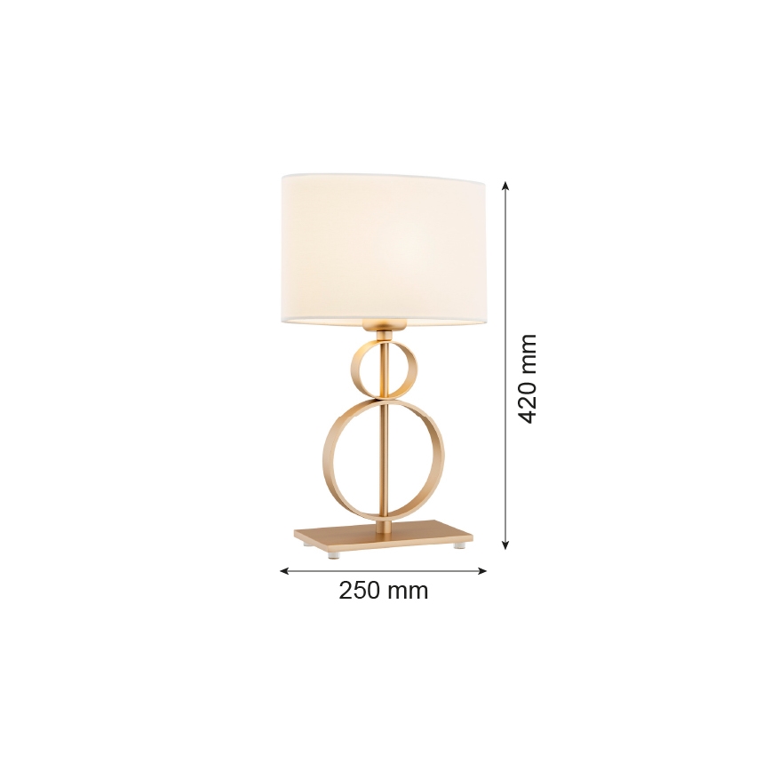 Argon 8310 - Stolná lampa PERSEO 1xE27/15W/230V 42 cm krémová/zlatá