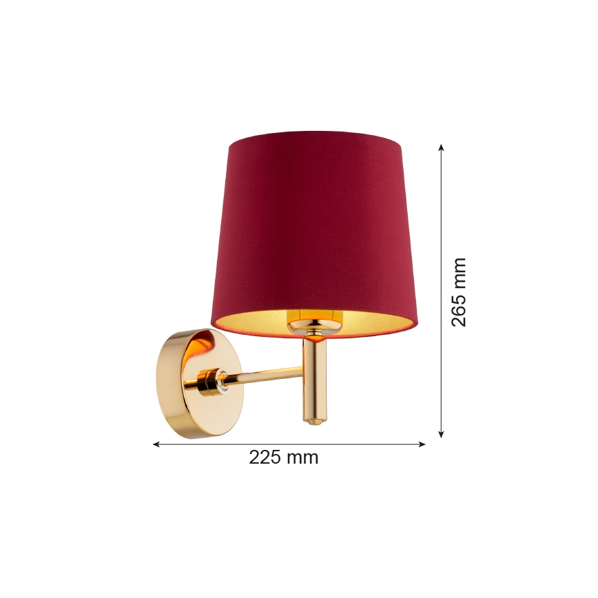 Argon 8311 - Nástenná lampa PONTE PLUS 1xE27/15W/230V červená