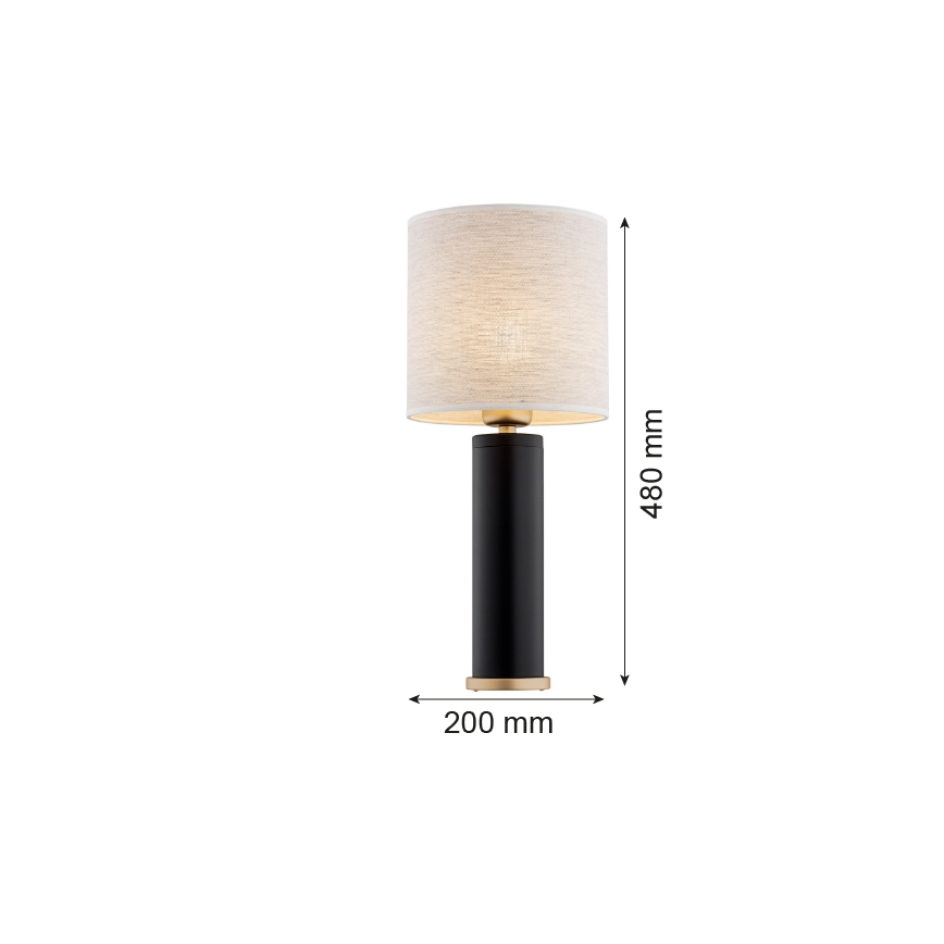 Argon 8316 - Stolná lampa RIVA 1xE27/15W/230V 48 cm čierna