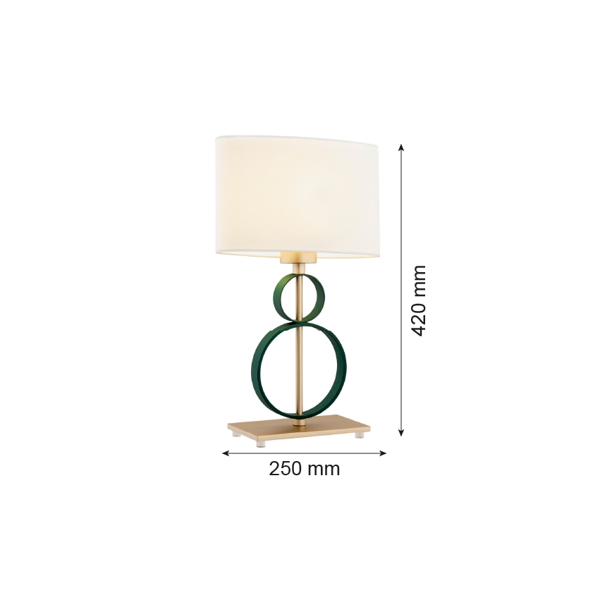 Argon 8317 - Stolná lampa PERSEO 1xE27/15W/230V 42 cm krémová/zelená