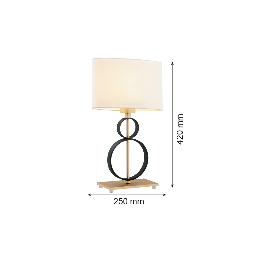 Argon 8373 - Stolná lampa PERSEO 1xE27/15W/230V 42 cm krémová/čierna