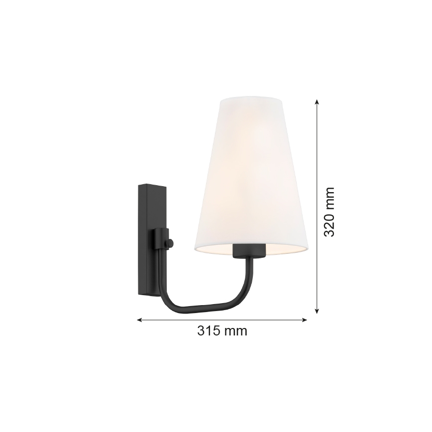 Argon 8376 - Nástenná lampa SAFIANO 1xE27/15W/230V čierna