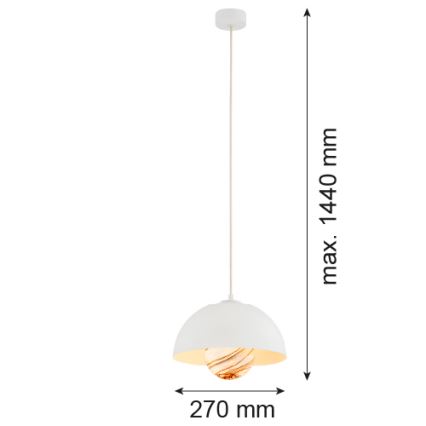 Argon 8443 - Luster na lanku PIAVA 1xE14/7W/230V alabaster biela