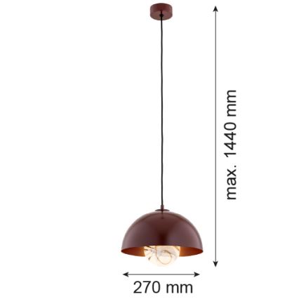 Argon 8444 - Luster na lanku PIAVA 1xE14/7W/230V alabaster hnedá