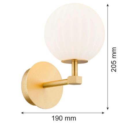 Argon 8502 - Nástenná lampa PALOMA 1xE14/7W/230V zlatá/biela