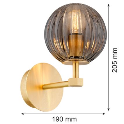 Argon 8508 - Nástenná lampa PALOMA 1xE14/7W/230V zlatá/čierna