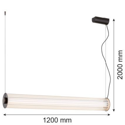 Argon 8625 - LED Luster na lanku HAMPTON LED/90W/230V 3000K 120 cm čierna