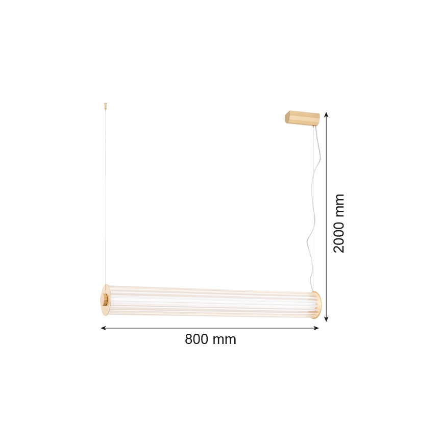 Argon 8627 - LED Luster na lanku HAMPTON LED/60W/230V 3000K 80 cm mosadz