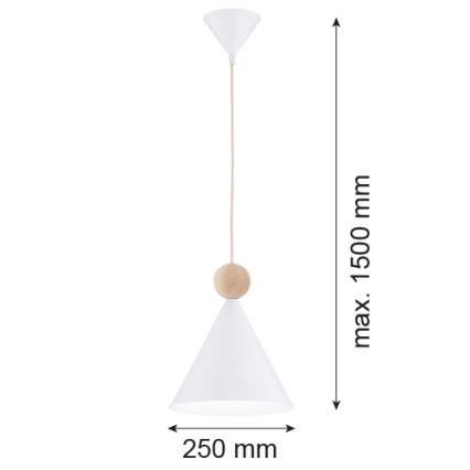 Argon 8629 - Luster na lanku KEGEL 1xE27/15W/230V biela