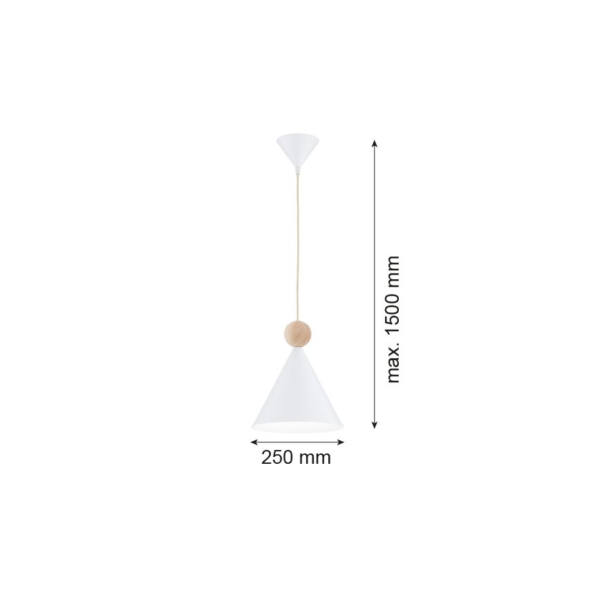 Argon 8629 - Luster na lanku KEGEL 1xE27/15W/230V biela