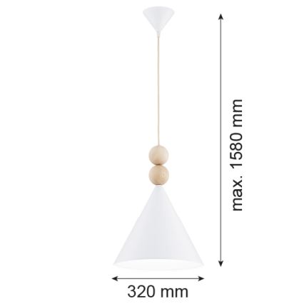 Argon 8632 - Luster na lanku KEGEL 1xE27/15W/230V biela