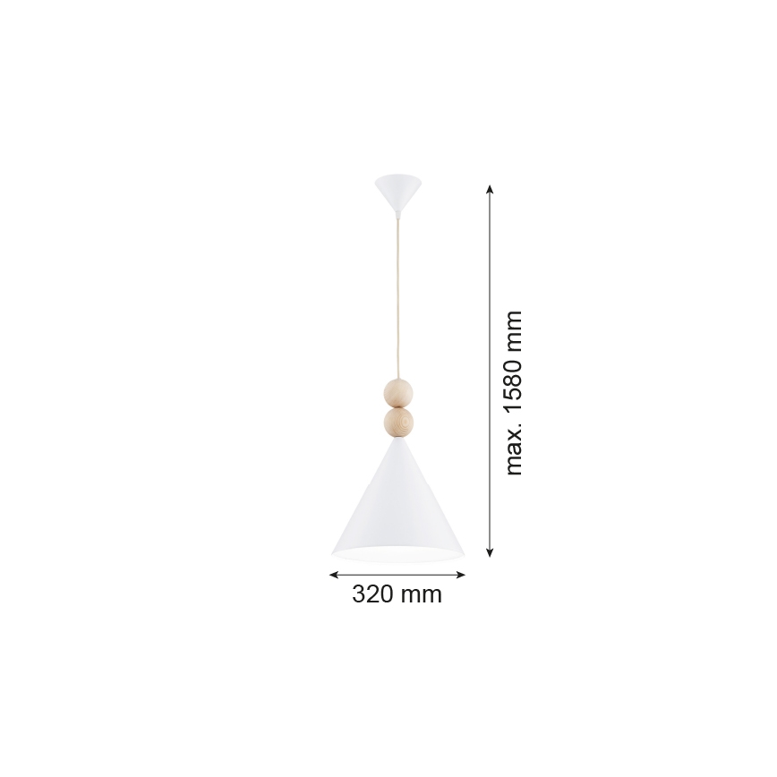 Argon 8632 - Luster na lanku KEGEL 1xE27/15W/230V biela