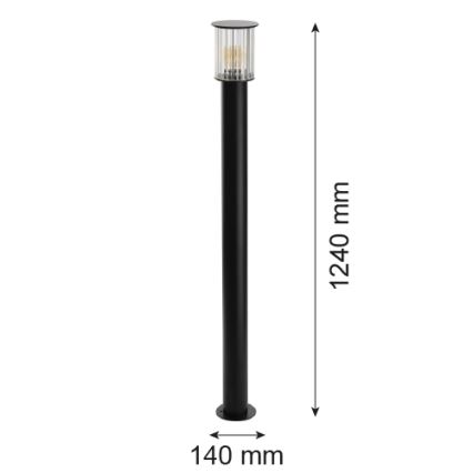 Argon 8750 - Vonkajšia lampa NORFOLK 1xE27/15W/230V IP44 124cm čierna