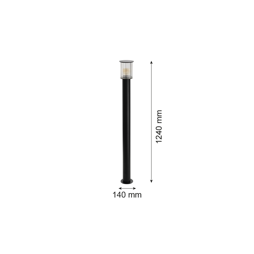 Argon 8750 - Vonkajšia lampa NORFOLK 1xE27/15W/230V IP44 124cm čierna