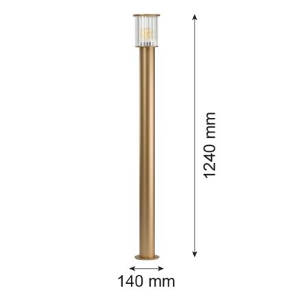 Argon 8754 - Vonkajšia lampa NORFOLK 1xE27/15W/230V IP44 124cm zlatá