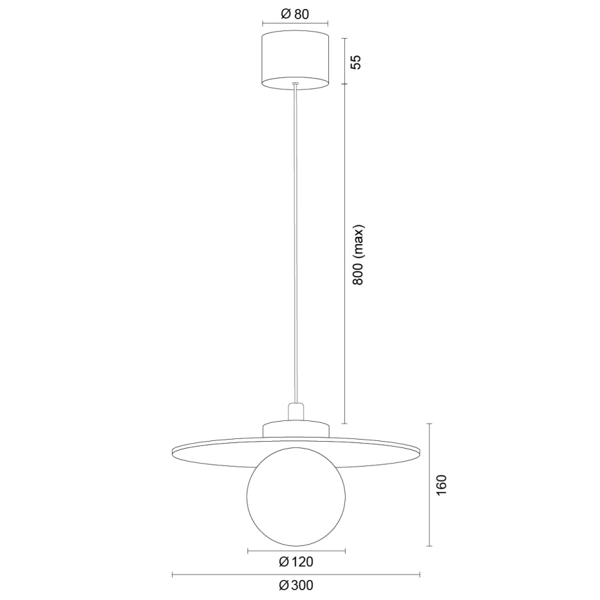 Argon 8949 - Závesný luster na lanku BOLL 1xG9/6W/230V biela