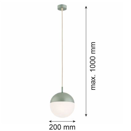 Argon 8999 - Vonkajší luster na lane LIV 1xE27/15W/230V IP44 zelený