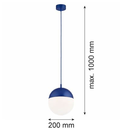 Argon 9000 - Vonkajšie závesné svietidlo na lanku LIV 1xE27/15W/230V IP44 modré