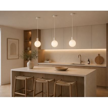 Argon 9004 - Vonkajší luster na lanku ORE 1xG9/6W/230V biely