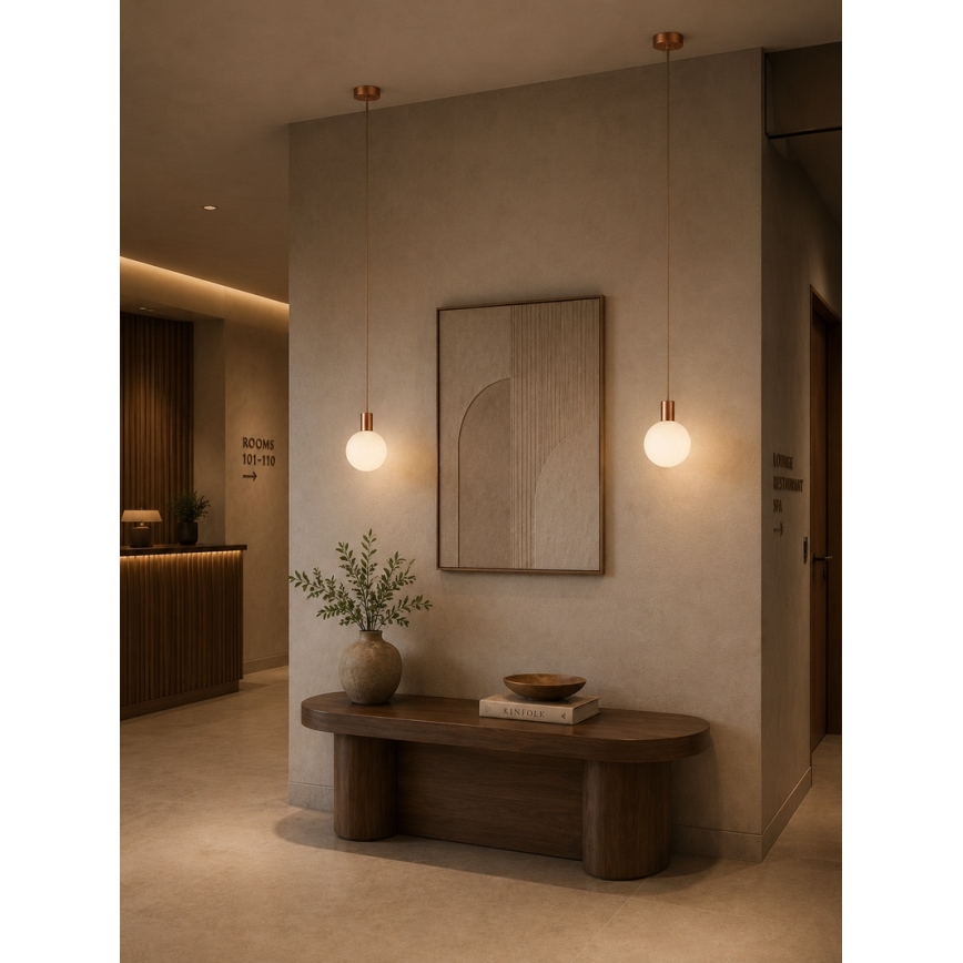 Argon 9006 - Vonkajší luster na lanku ORE 1xG9/6W/230V IP44 medená