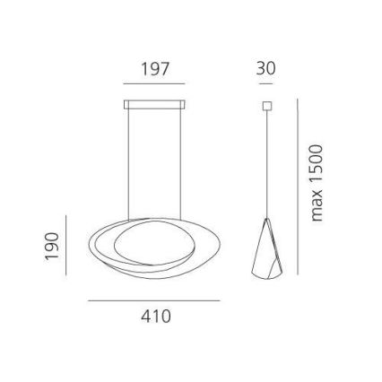 Artemide 1182010A - LED Stmievateľný luster na lanku CABILDO LED/44W/230V 3000K