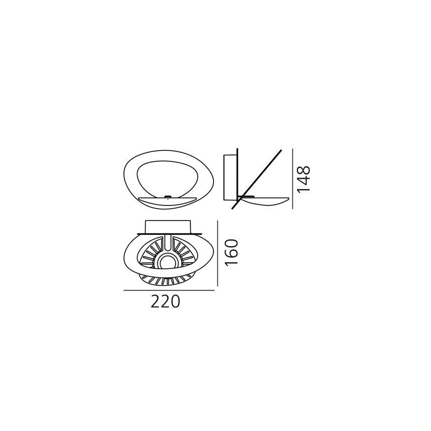 Artemide 1248010A - LED Stmievateľné nástenné svietidlo PIRCE LED/27W/230V 3000K biela