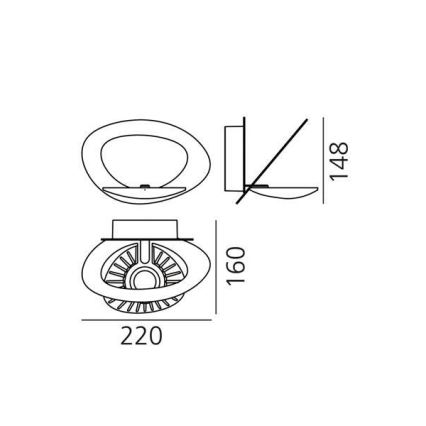 Artemide 1248020A - LED Stmievateľné nástenné svietidlo PIRCE LED/27W/230V 3000K zlatá