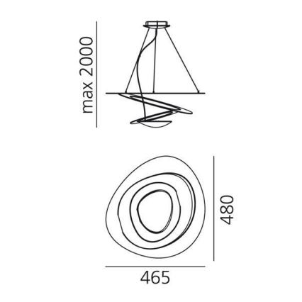 Artemide 1249020A - LED Stmievateľný luster na lanku PIRCE LED/27W/230V 3000K zlatá