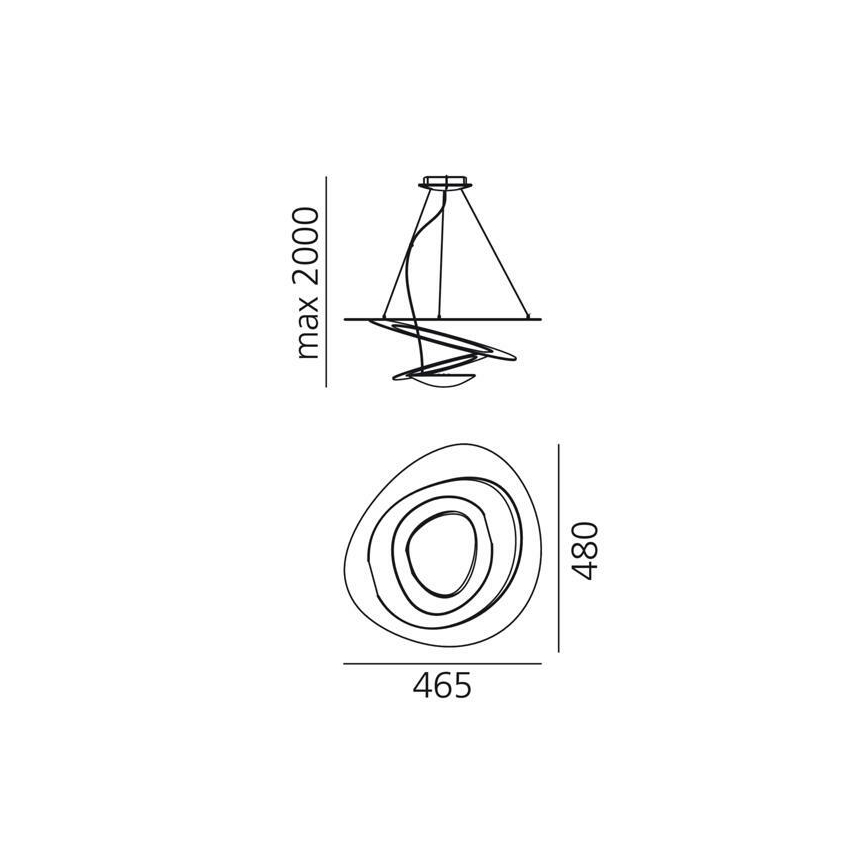 Artemide 1249020A - LED Stmievateľný luster na lanku PIRCE LED/27W/230V 3000K zlatá