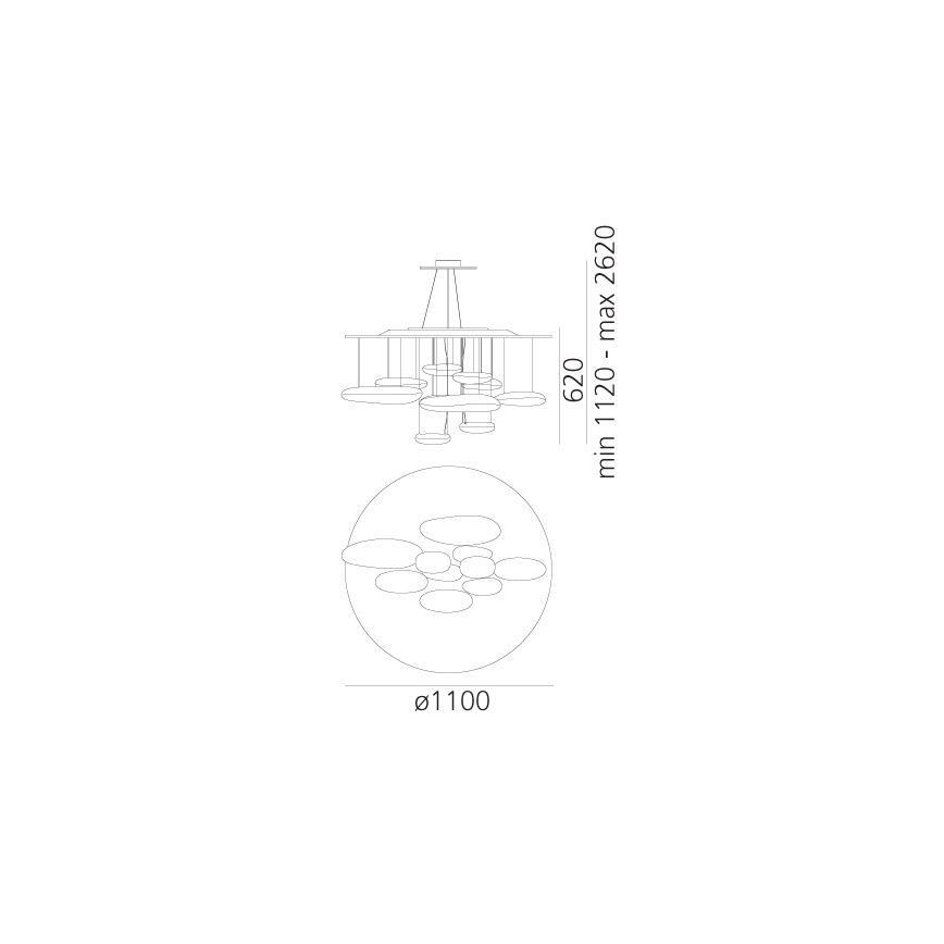 Artemide 1367110A - LED Stmievateľný luster na lanku MERCURY LED/58W/230V 3000K
