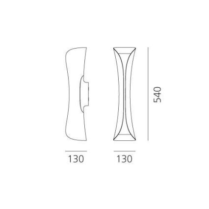 Artemide 1373010A - Nástenné svietidlo CADMO 2xGU10/10W/230V čierna