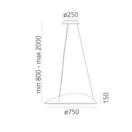 Artemide 1401010APP - LED Stmievateľný luster na lanku AMELUNA LED/41W/230V 3000K