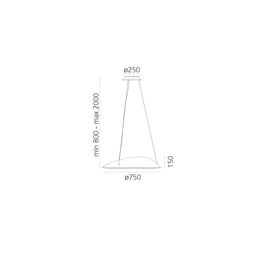Artemide 1401010APP - LED Stmievateľný luster na lanku AMELUNA LED/41W/230V 3000K