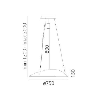Artemide 1402010APP - LED RGBW Stmievateľný luster na lanku AMELUNA LED/45W/230V 3000K