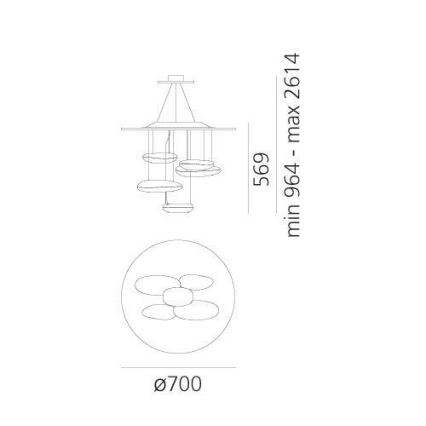 Artemide 1477110A - LED Stmievateľný luster na lanku MERCURY LED/29W/230V 3000K